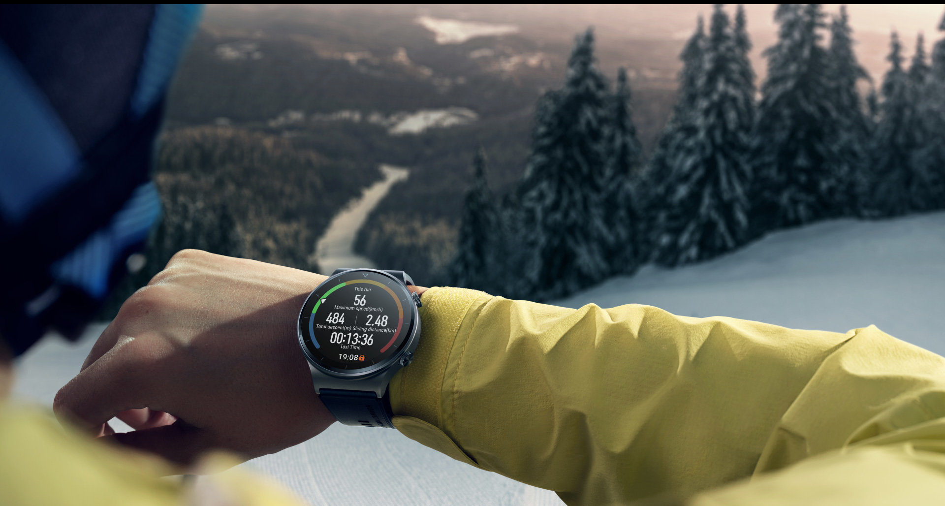 Smartwatch HES WATCH GT 2 Pro Szary widok od góry na tarczę zegarka
