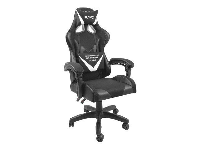Krzesło gamingowe Fury Avenger L czarno-białe widok całego krzesła