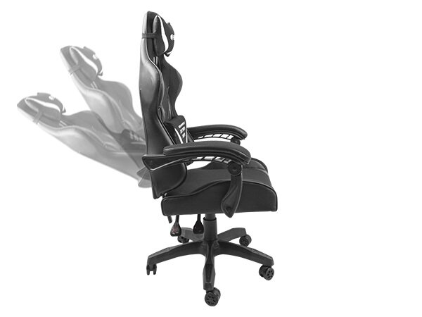 Krzesło gamingowe Fury Avenger L czarno-białe regulacja nachylenia oparcia