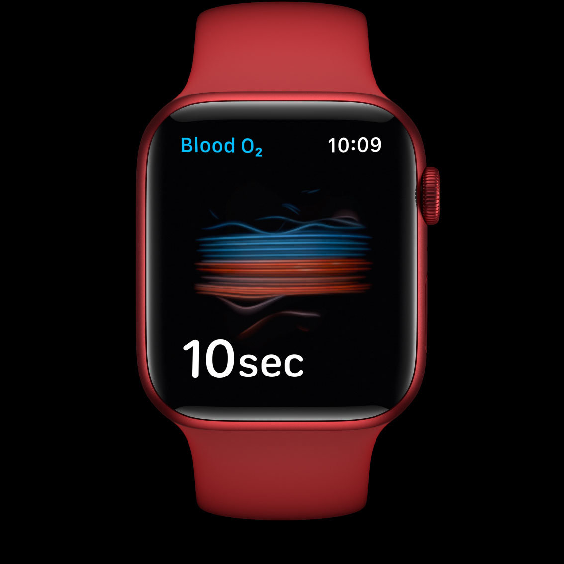 Smartwatch Apple Watch Series 6 widok na tarczę mierzącą saturację