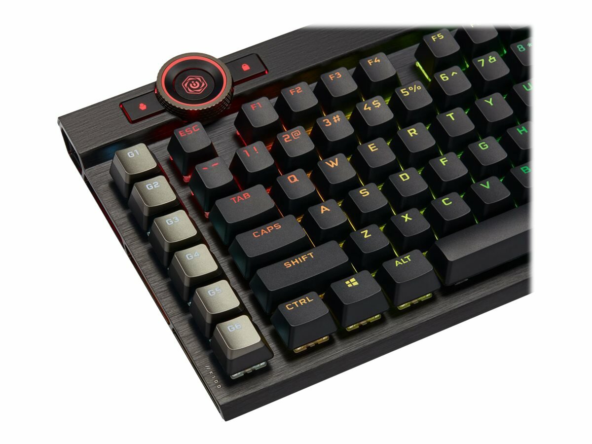 Klawiatura Corsair K100 Cherry MX Speed Keyboard Black zbliżenie na przyciski