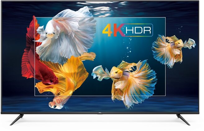 Telewizor TCL 55P615 55 4K LED widok na telewizor wyświetlający obraz wody z napisem o jakości 4K HDR