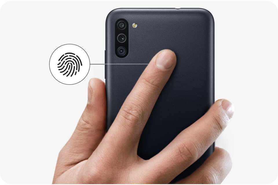 Smartfon Samsung Galaxy M11 SM-M115F wizualizacja działania odcisku palca