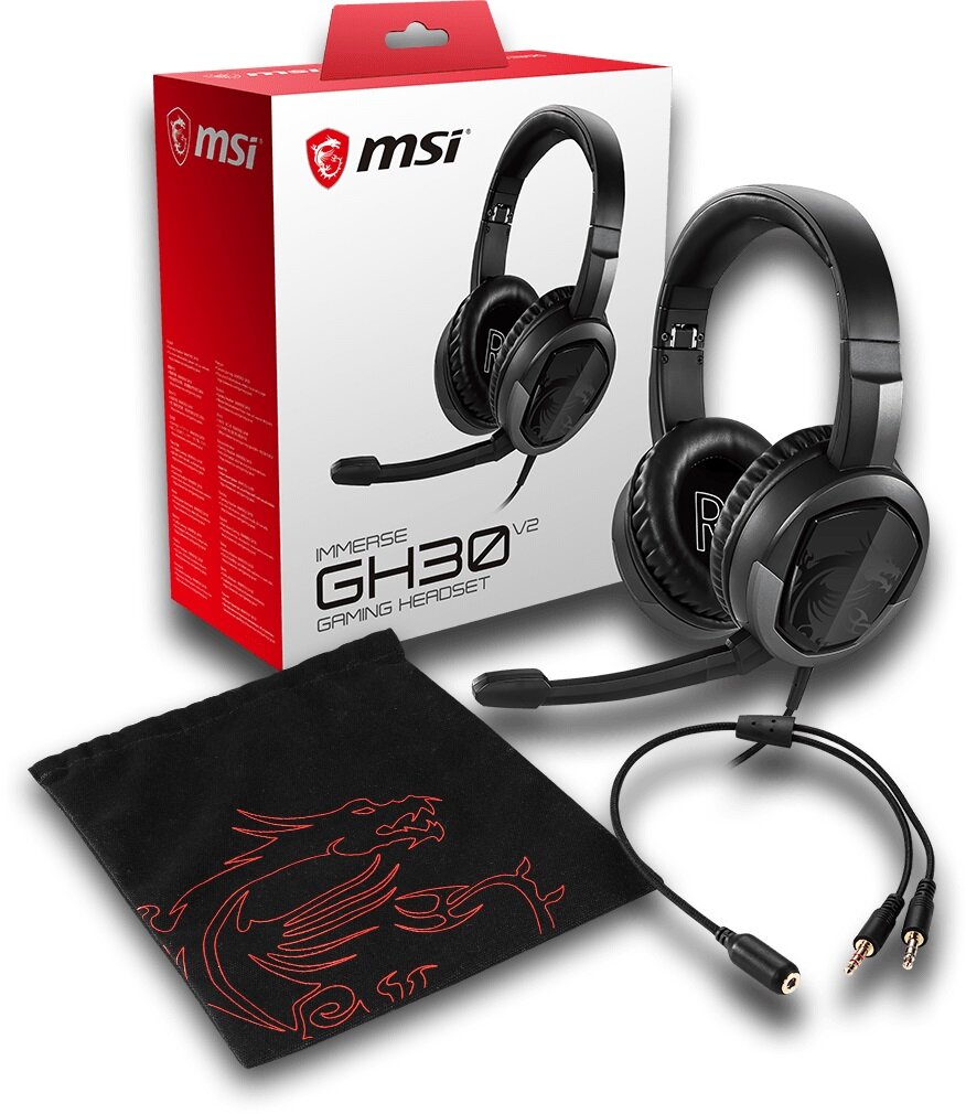 Słuchawki MSI Immerse GH30 V2  słuchawki, opakowanie i etui