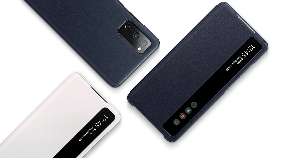 Etui do Galaxy S20 FE Samsung Smart Clear View Cover ZG780CWEGEE Białe - kilka modeli obok siebie