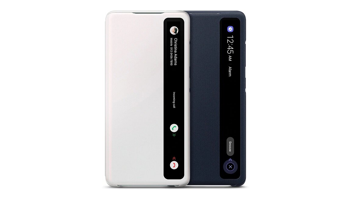 Etui do Galaxy S20 FE Samsung Smart Clear View Cover ZG780CWEGEE Białe - dwa modele na białym tle