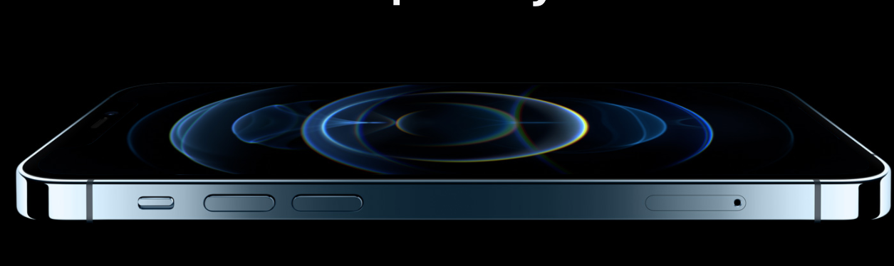 Smartfon Apple iPhone 12 Pro widok na ekran od boku