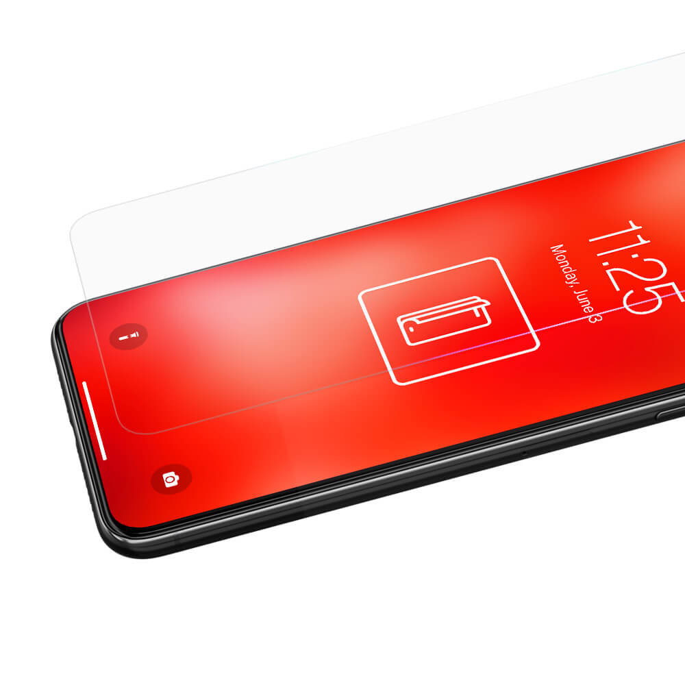 Szkło hybrydowe 3MK FlexibleGlass iPhone 12 Mini 5,4 widok od boku na telefon wizualizacja dopasowania szkła do ekranu