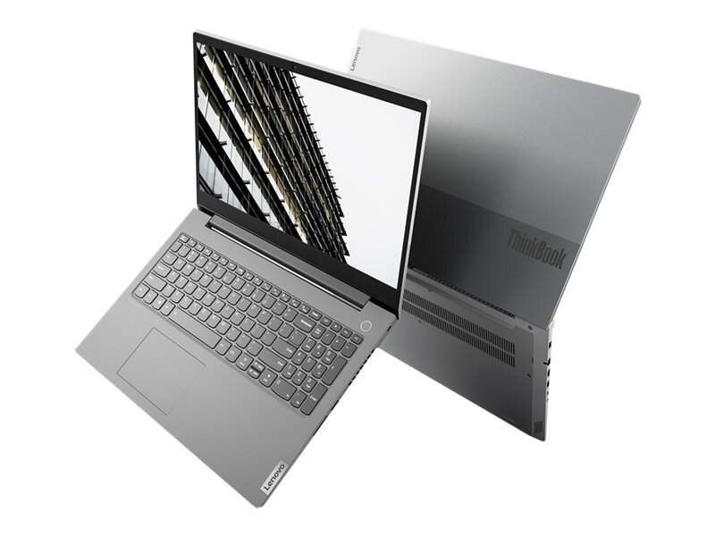 Laptop Lenovo ThinkBook 15p dwa laptopy dotykające się zewnętrznymi stronami urzadzenia