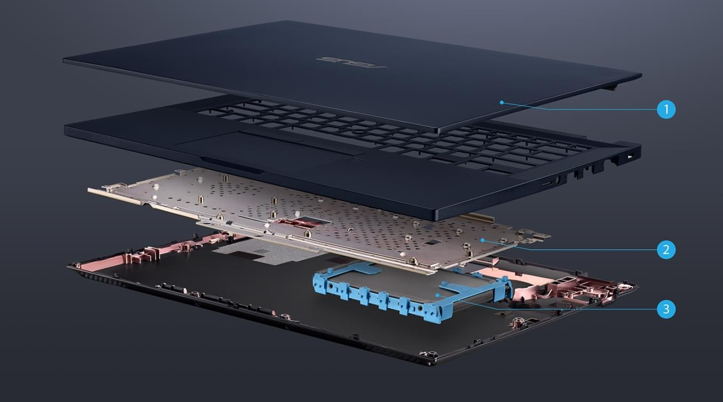 Laptop ASUS ExpertBook P2 P2451FA-EB0117R schematyczna wizualizacja budowy laptopa