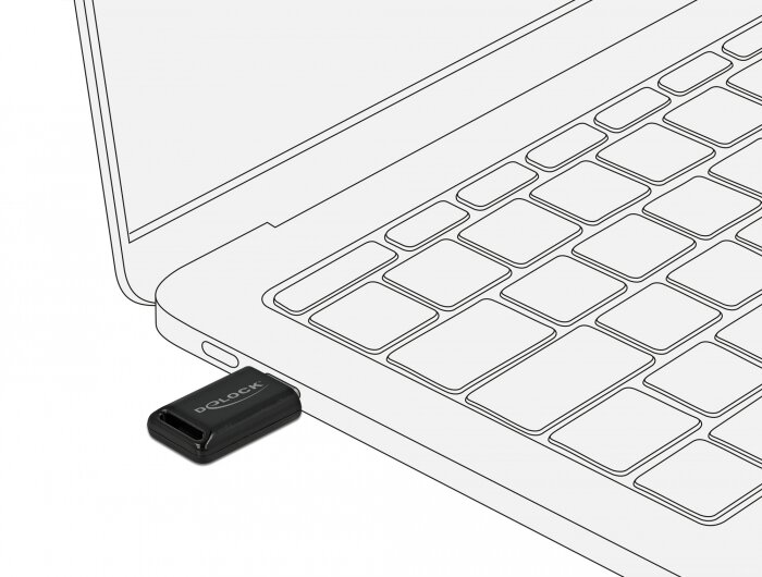 Adapter Delock USB type C 61003 podlaczony do laptopa