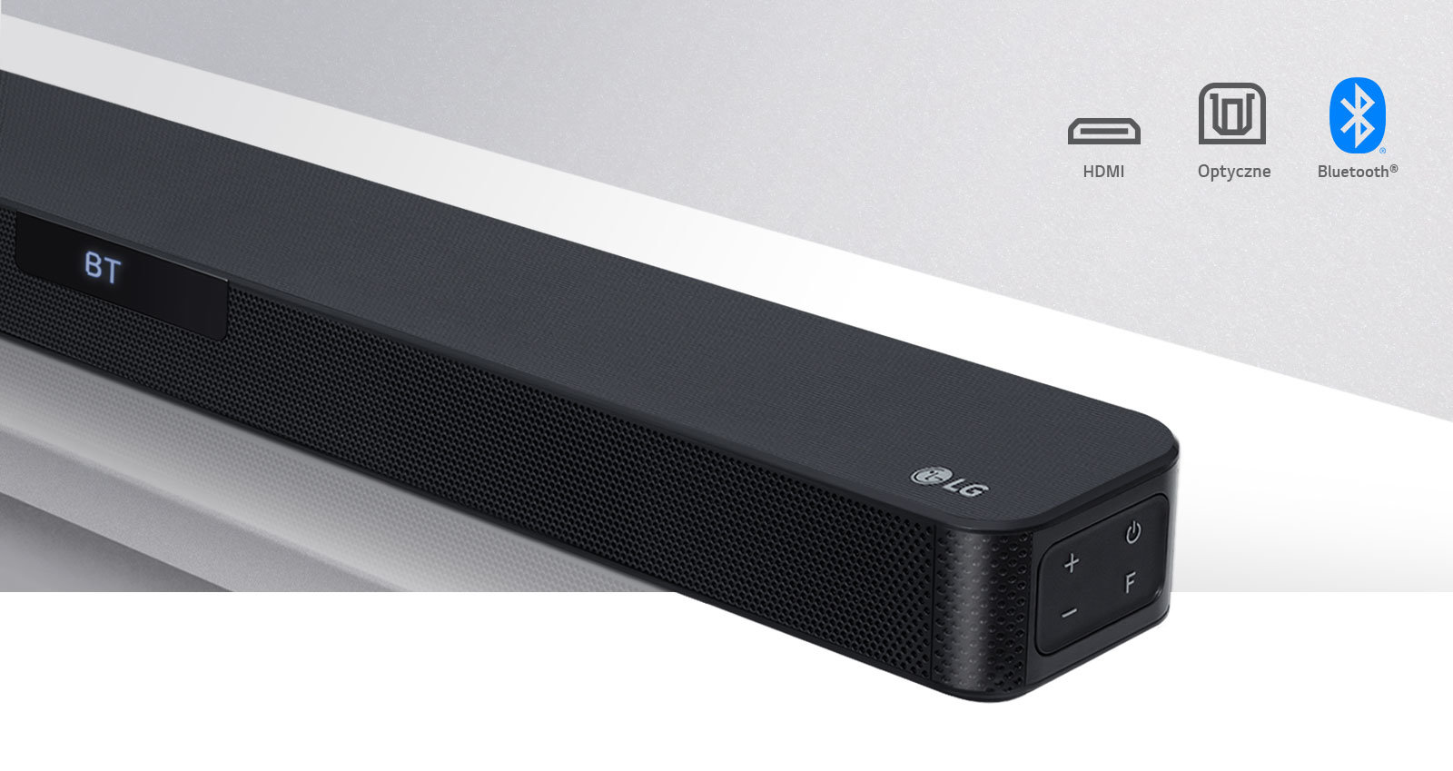 Soundbar LG SN4 300W Czarny widok na prawy bok zbliżenie na panel sterowania