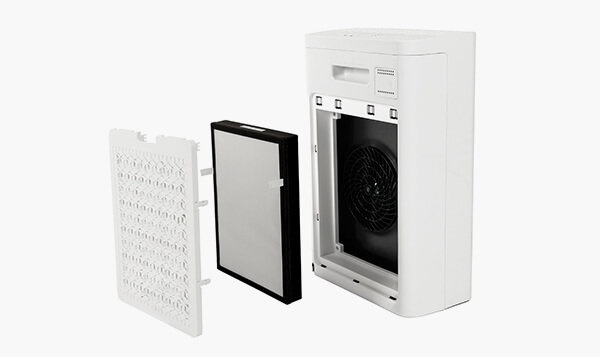 Oczyszczacz powietrza Toshiba CAFX33XPL Biały schematyczne przedstawienie budowy filtrów