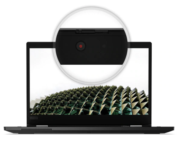 Laptop Lenovo ThinkPad L13 Yoga zbliżenie na kamerke