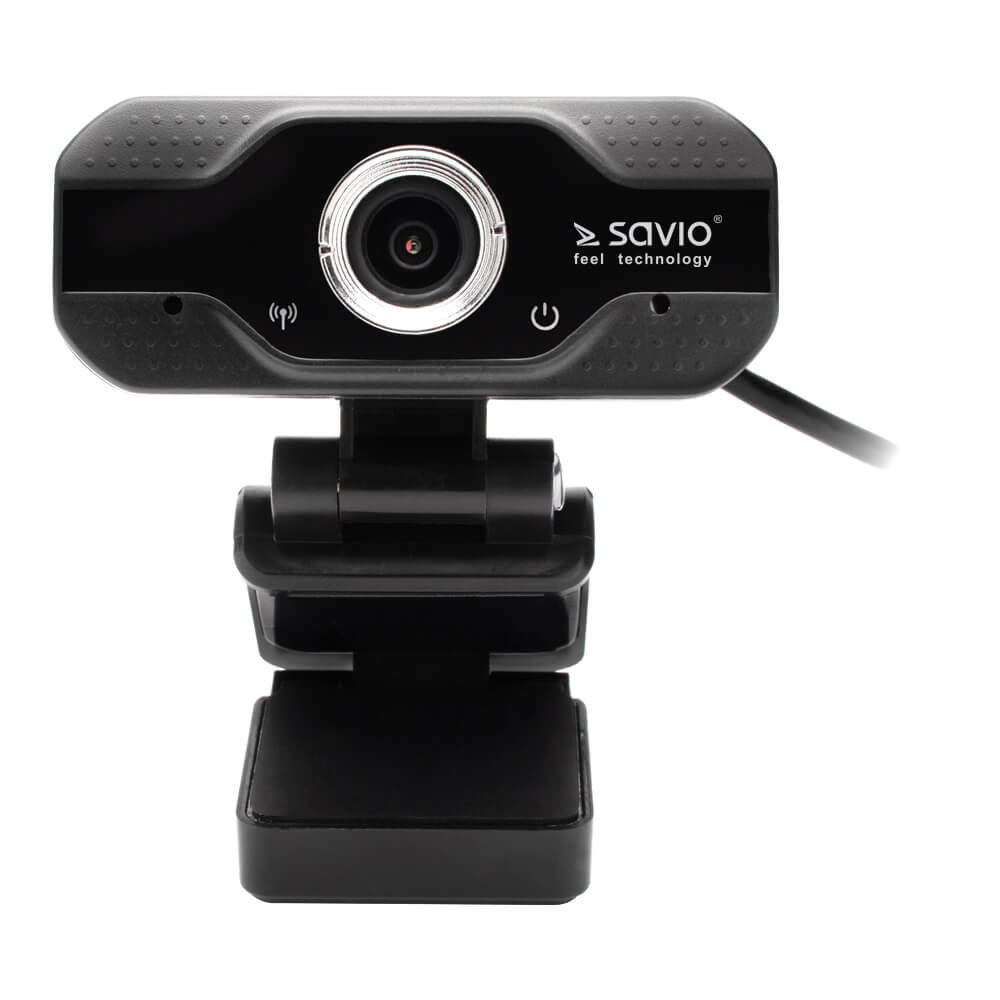 Kamera internetowa ELMAK SAVIO CAK-01 USB FULL HD Czarna widok od przodu