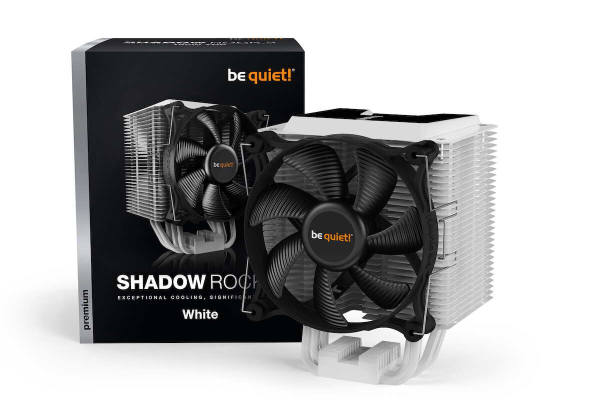 Radiator be quiet! Shadow Rock 3 z wentylatorem i opakowanie widoczne pod skosem
                