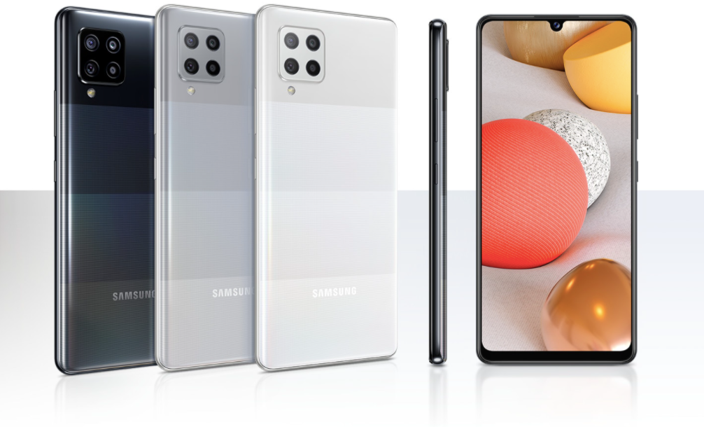 Smartfon Samsung Galaxy A42 5G SM-A426B Szary widok na tył dostępnych wersji kolorystycznych