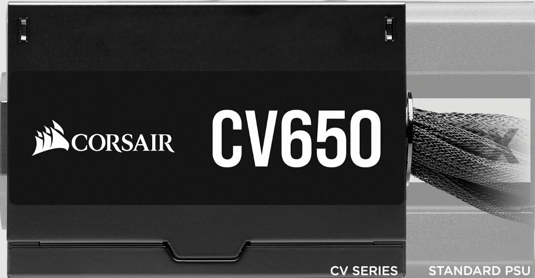 Zasilacz Corsair CV650 650W CP-9020236-EU porównanie rozmiarów zasilacza