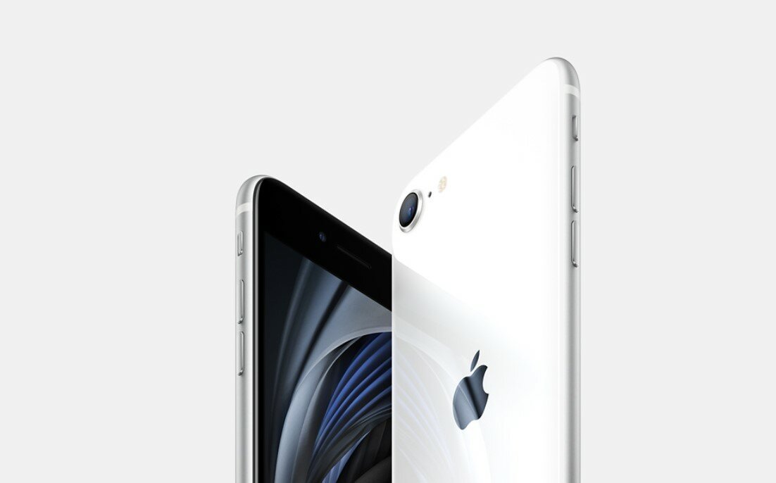 Smartfon Apple iPhone SE 128GB Biały front, tył i bok smartfona