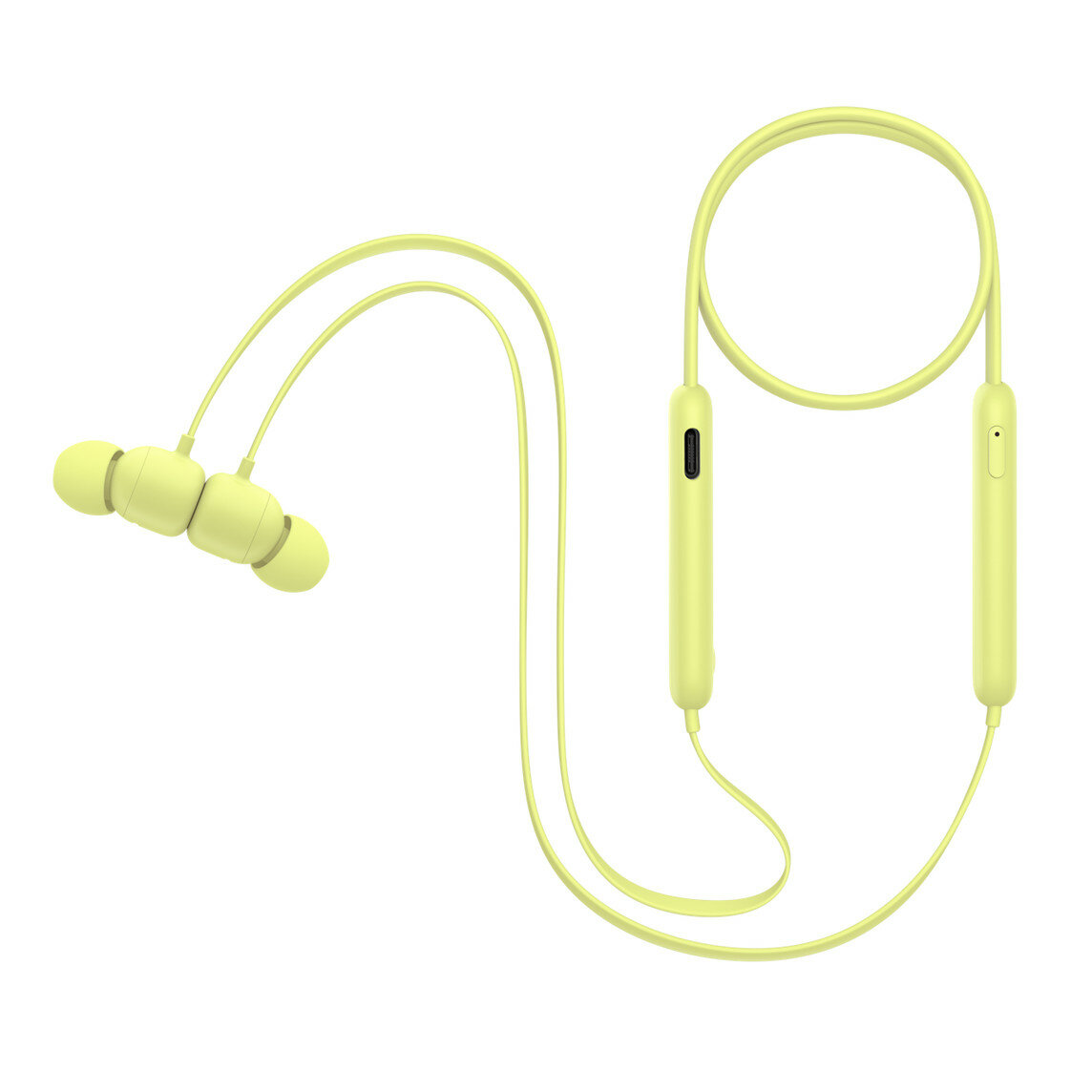Słuchawki bezprzewodowe Apple Beats Flex MYMD2EE/A żółte zawinięte na białym tle
