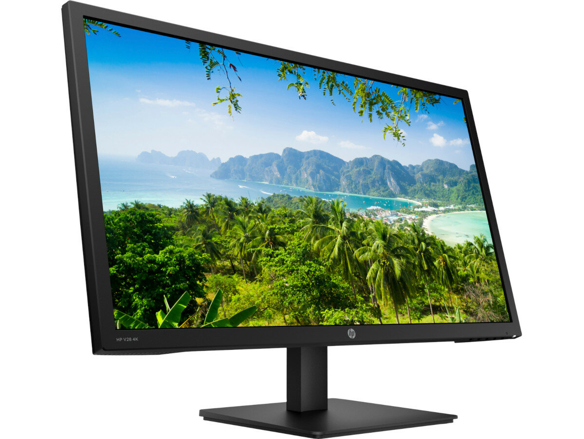 Monitor HP V28 4K lewym bokiem