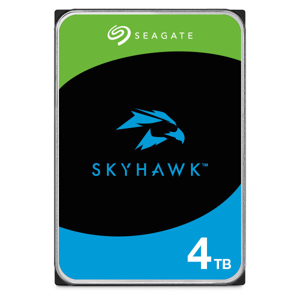 Dysk twardy Seagate SkyHawk Surveillance 4TB HDD od frontu na białym tle