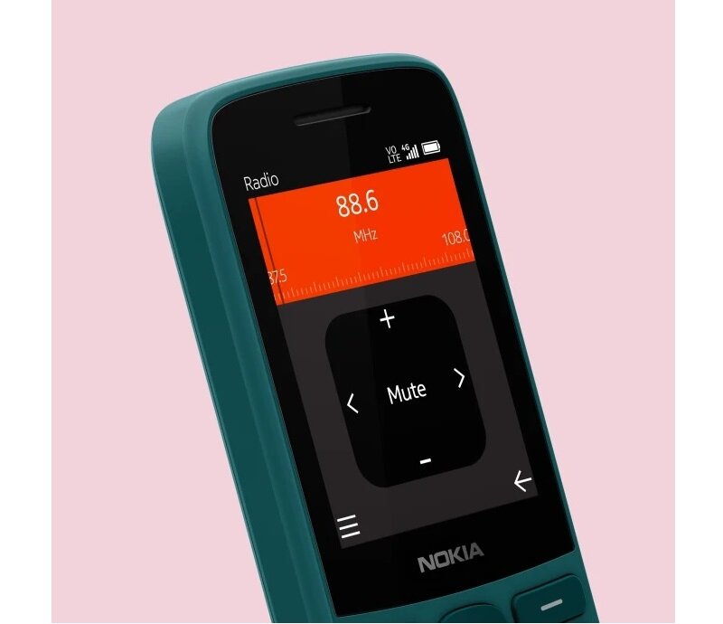 Telefon komórkowy Nokia 215 4G TA-1272 widok na lewy bok telefonu w kolorze zielonym