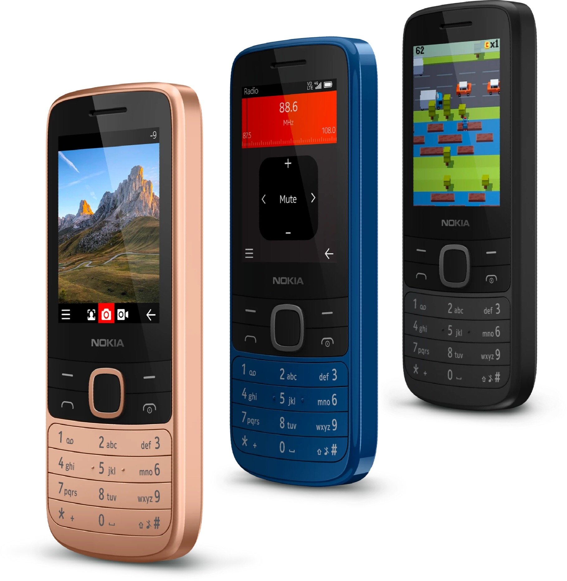 Smartfon NOKIA 225 4G TA-1316 Dual Sim czarna widok na dostępne wersje kolorystyczne od prawej strony