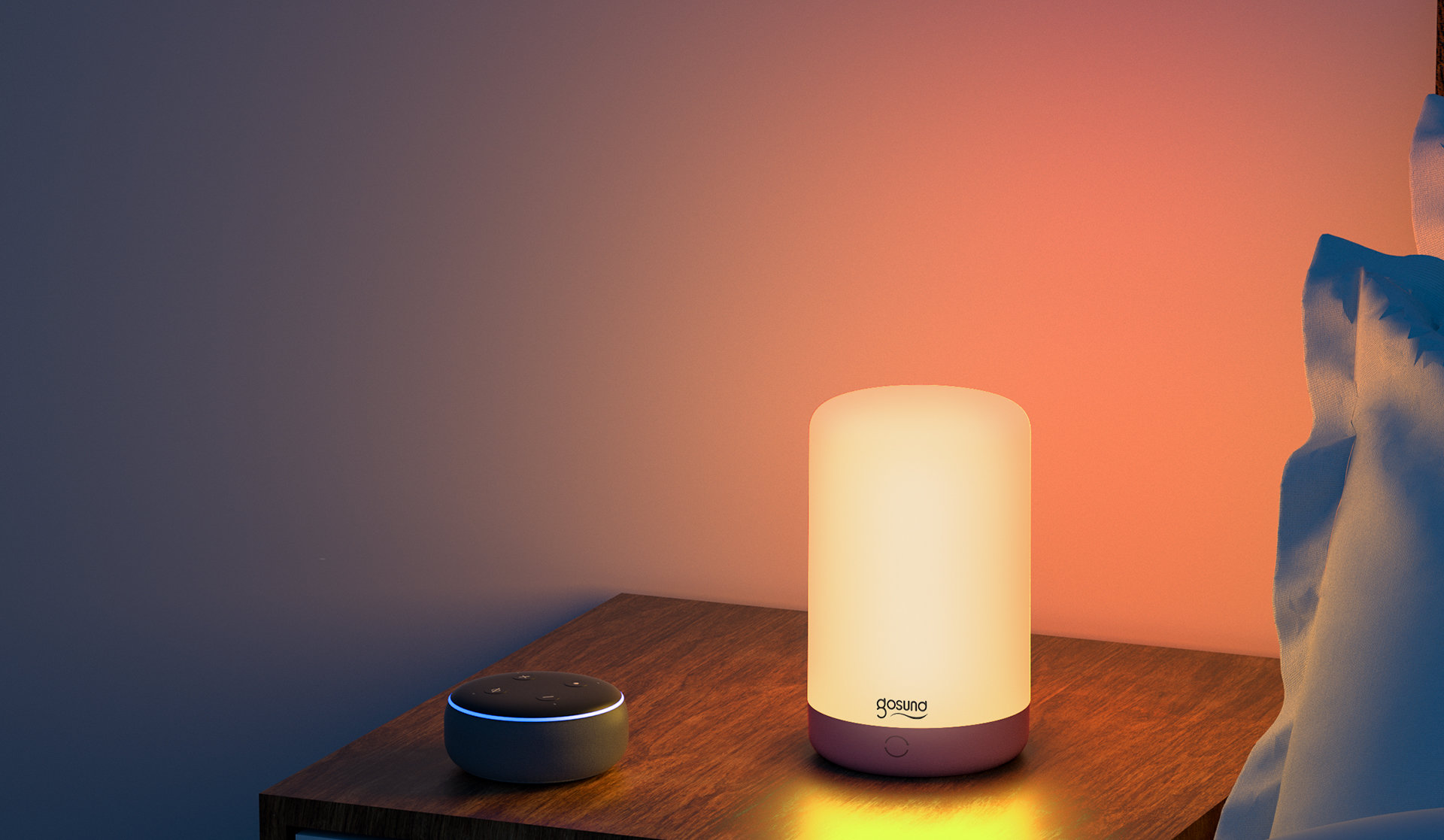 Inteligentna lampka nocna Gosund LB3 lampka na szafce nocnej z Amazon Alexa Echo