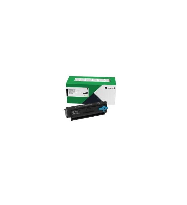 Toner Lexmark B342X00 Czarna od frontu obok opakowania