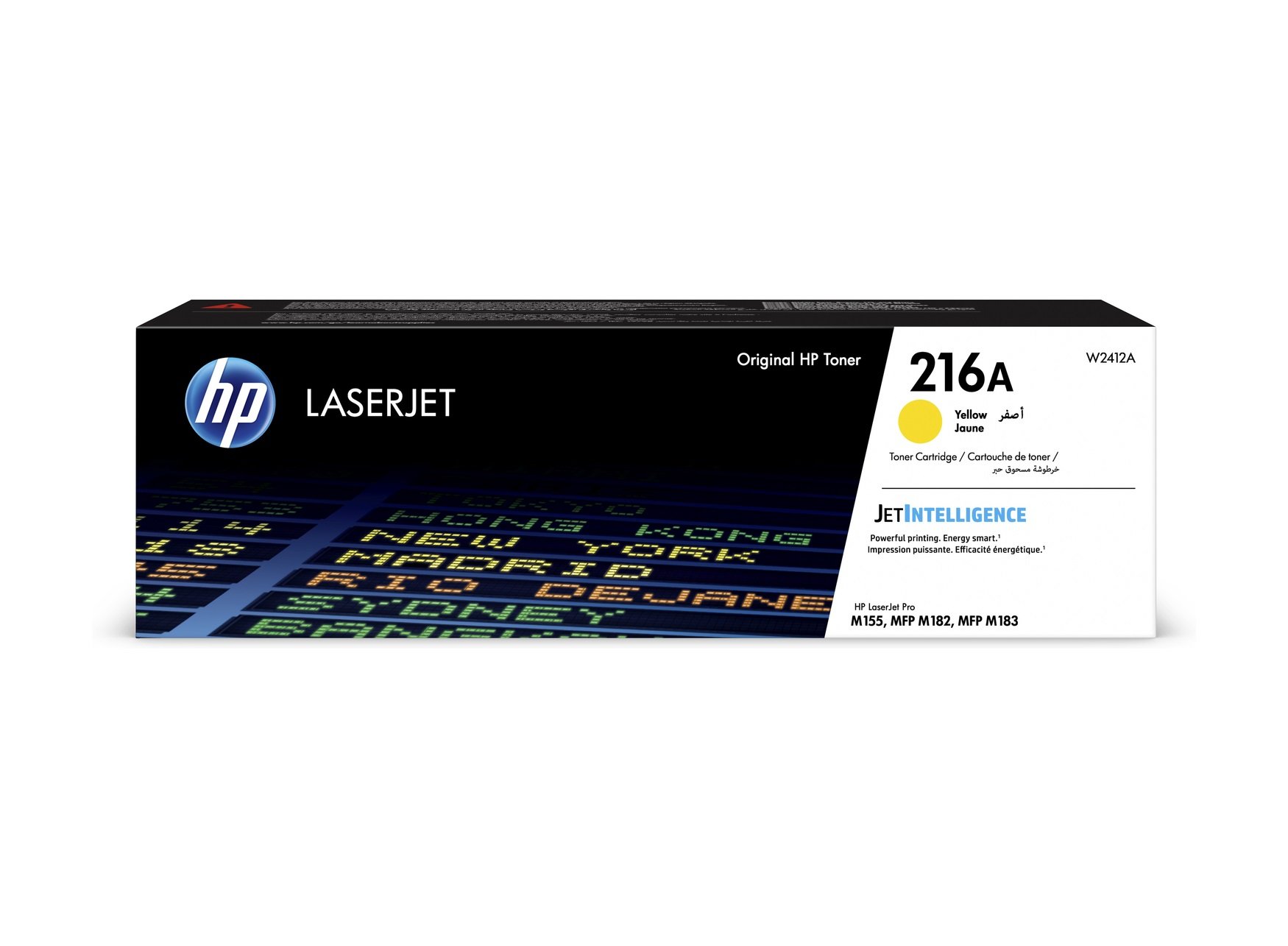 Toner HP 216A Yellow W2412A widok od przodu na opakowanie