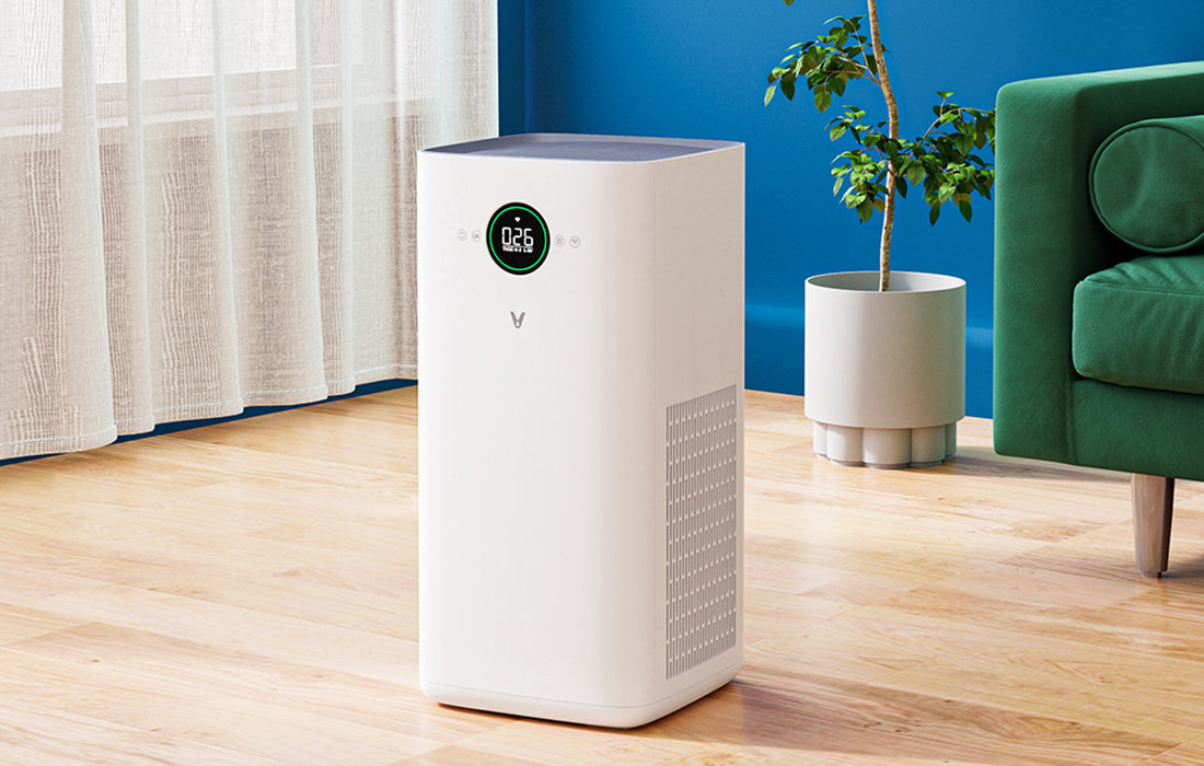 Oczyszczacz powietrza Viomi Smart Air Purifier Pro skos w pokoju