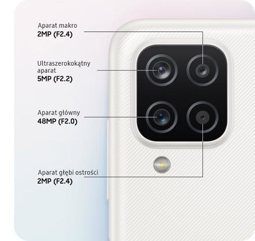 Smartfon Samsung Galaxy A12 SM-A125FZKVEUE czarny widok na wyspę z obiektywami