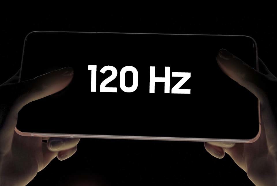 Smartfon Samsung Galaxy S21 5G SM-G996BZVGEUE 256GB fioletowy widok na ekran w poziomie pod kątem