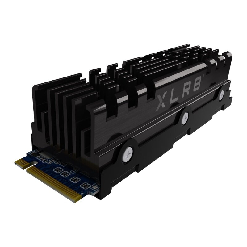 Dysk SSD PNY 500GB M.2 PCIe Gen4 NVMe XLR8 CS3040 Heatsink M280CS3040HS-500-RB widok pod skosem