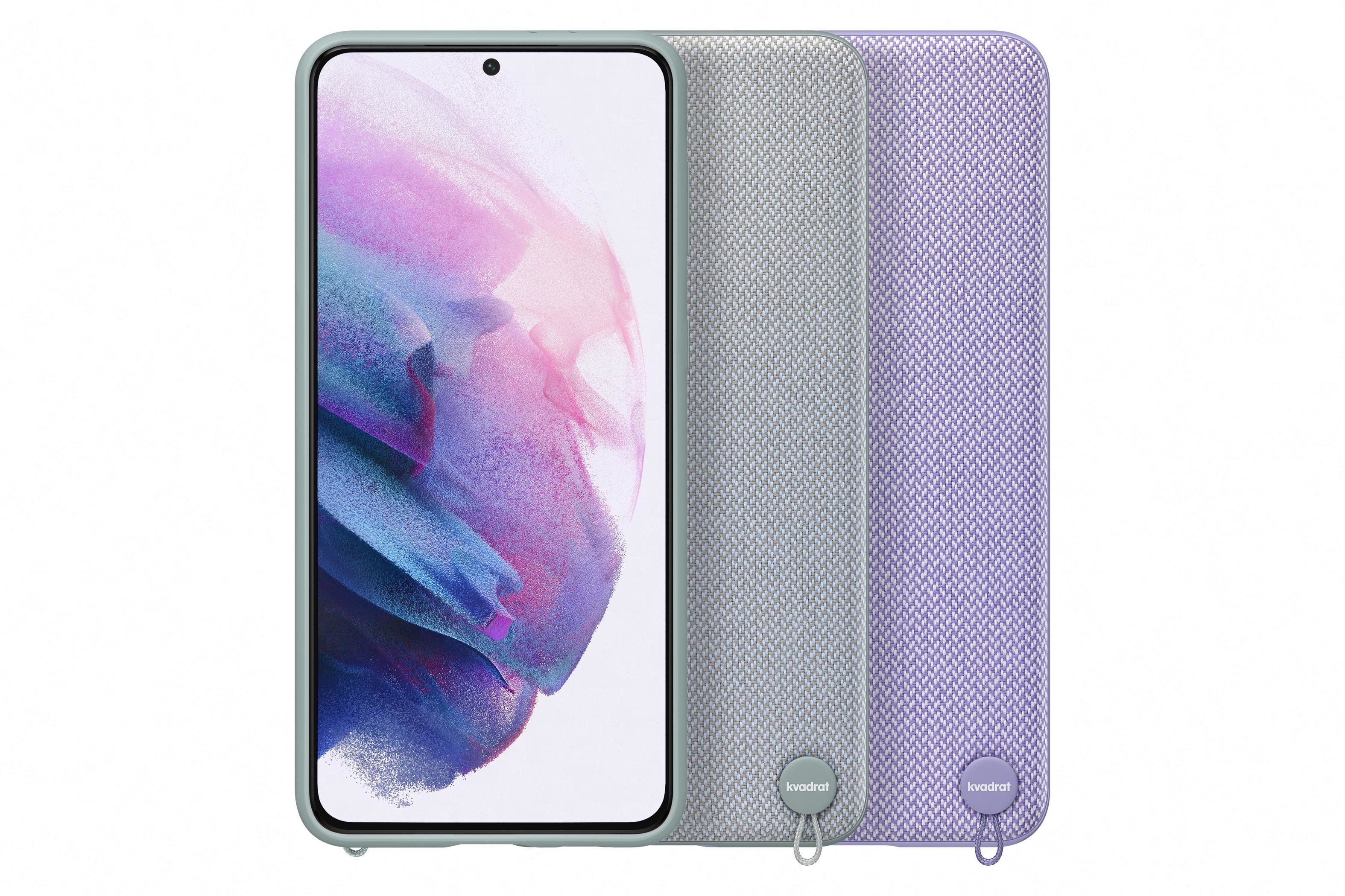Etui Samsung Kvadrat Cover Violet do Galaxy S21+ EF-XG996FVEGWW widok od przodu na dostępne wersje kolorystyczne
