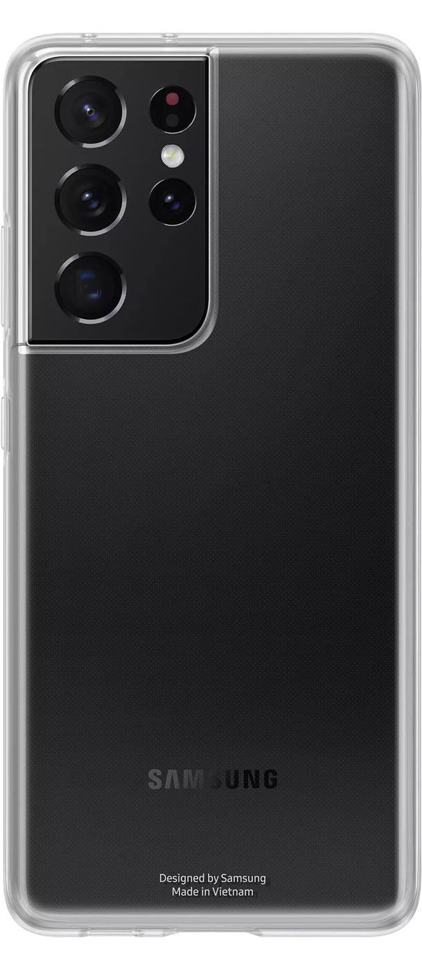 Etui Samsung Clear Cover Transparent do Galaxy S21 ULTRA EF-QG998TTEGWW widok na tył telefonu w etui