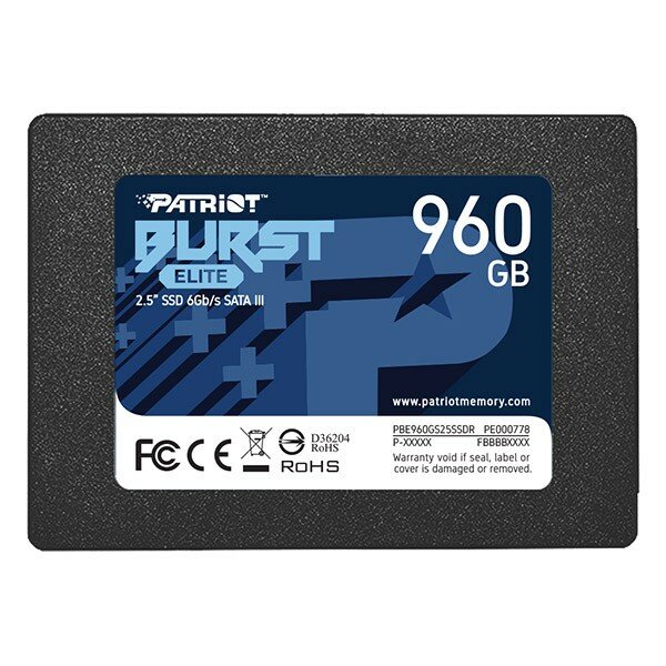 Dysk SSD Patriot Burst Elite 960GB PBE960GS25SSDR  widok od przodu