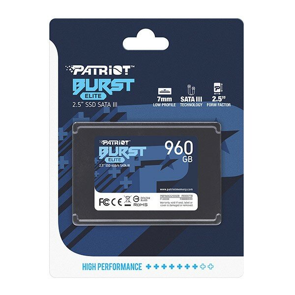 Dysk SSD Patriot Burst Elite 960GB PBE960GS25SSDR   widok opakowania od przodu