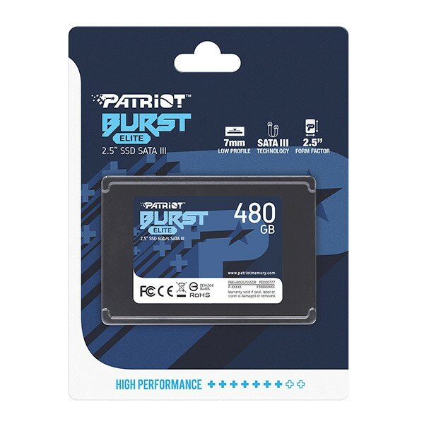 Dysk SSD Patriot Burst Elite 480GB PBE480GS25SSDR   widok opakowania od przodu