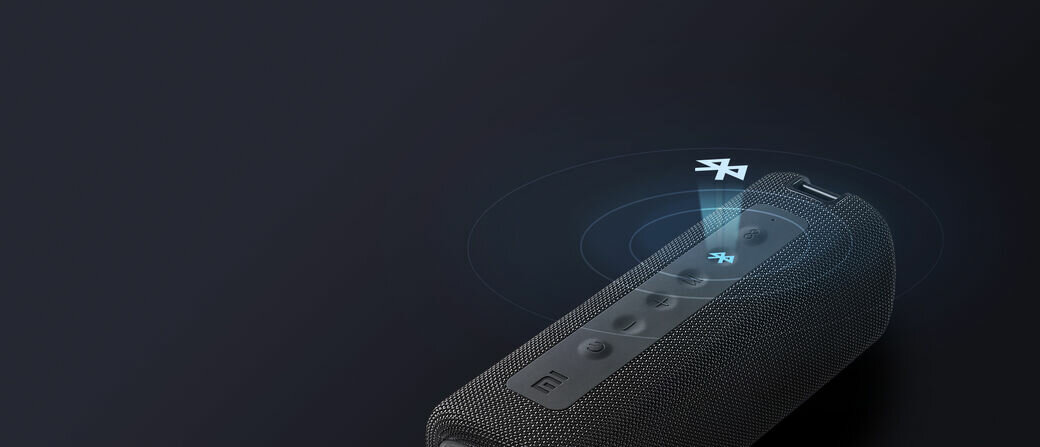 Głośnik mobilny XIAOMI Mi Speaker Czarny pokazana technologia łączenia bluetooth  