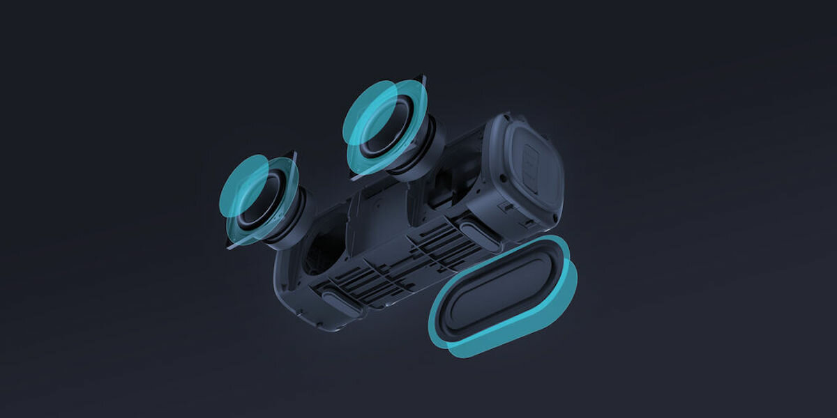 Głośnik bezprzewodowy Xiaomi Mi MDZ-36-DB niebieski widok na konstrukcję wewnętrzną głośnika