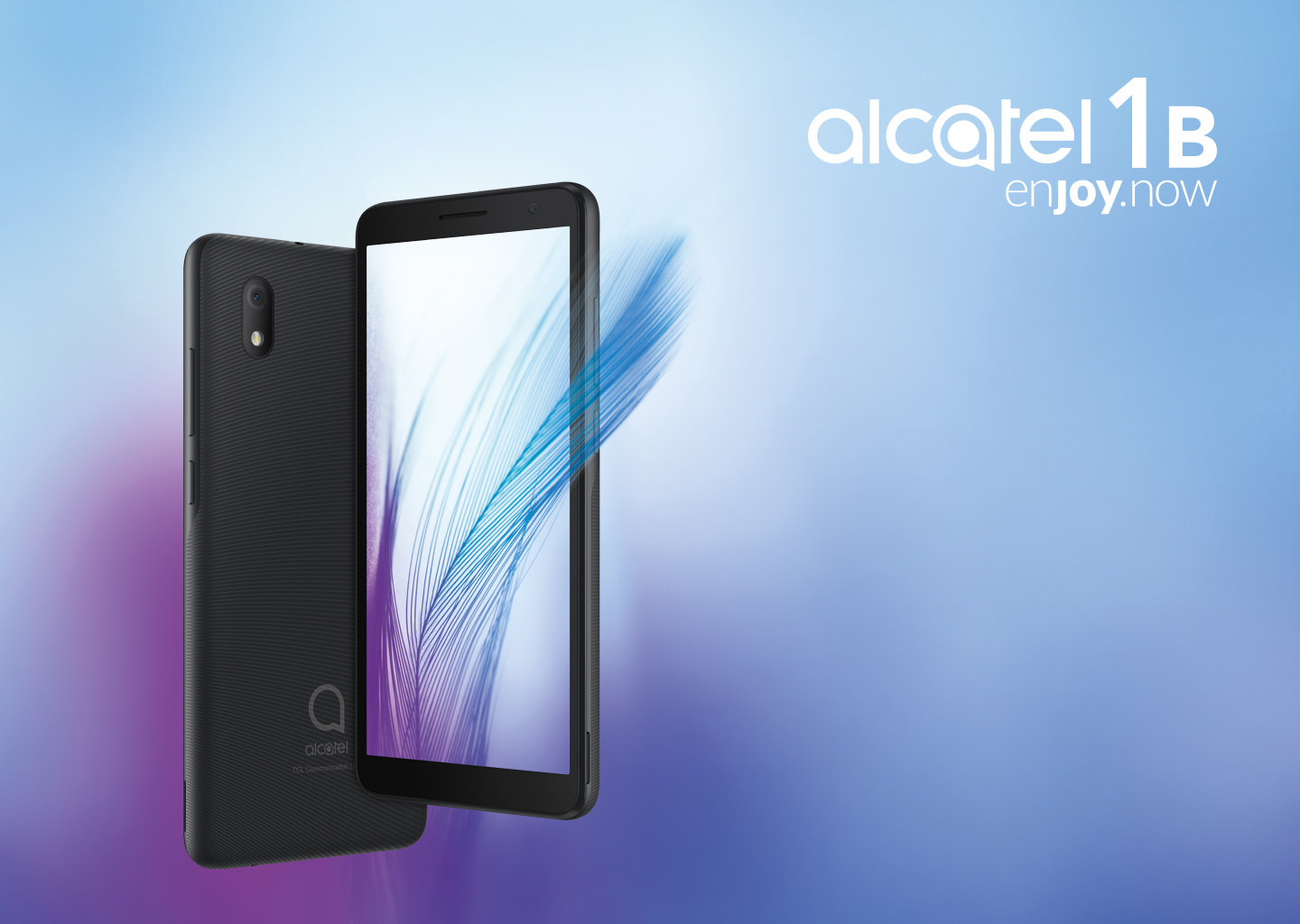 Smartfon ALCATEL 1B 32 GB Zielony widok na ekran i tył pod kątem