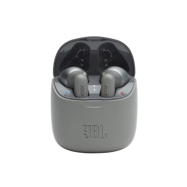 Słuchawki JBL Tune 225TWS Gray słuchawki w otwartym etui od przodu