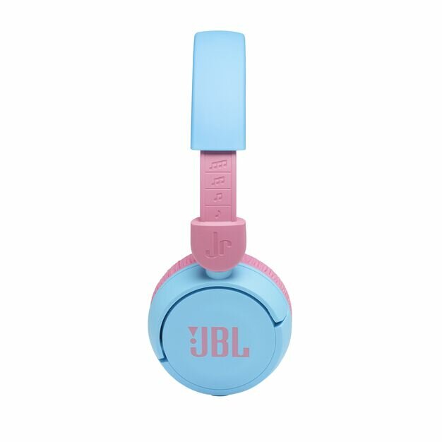 Słuchawki BT dla dzieci JBL JR310BT niebiesko-różowe widok na bok