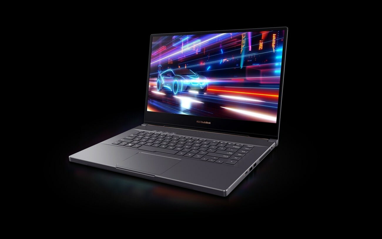 Laptop ASUS ProArt StudioBook Pro 15 W500G5T-HC016R szary widok na przód od prawej strony graficzne przedstawienie szybkości działania