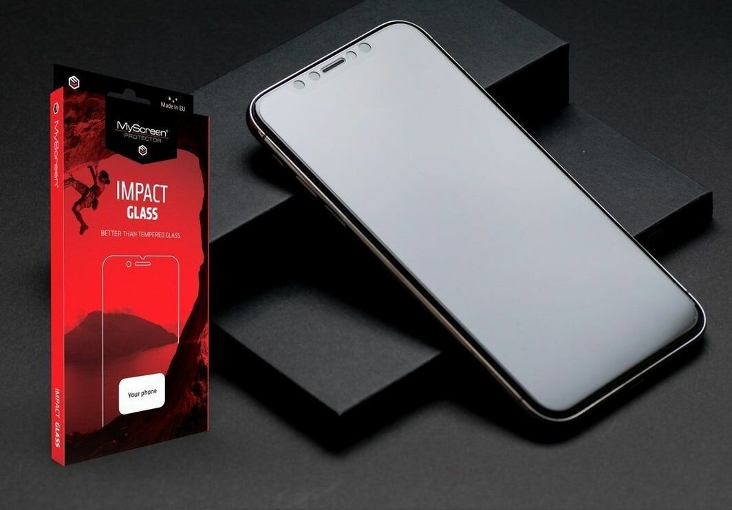   Szkło hybrydowe 6H Myscreen ImpactGLASS Edge 3D do Samsung Galaxy S10 prezentacja na telefonie 