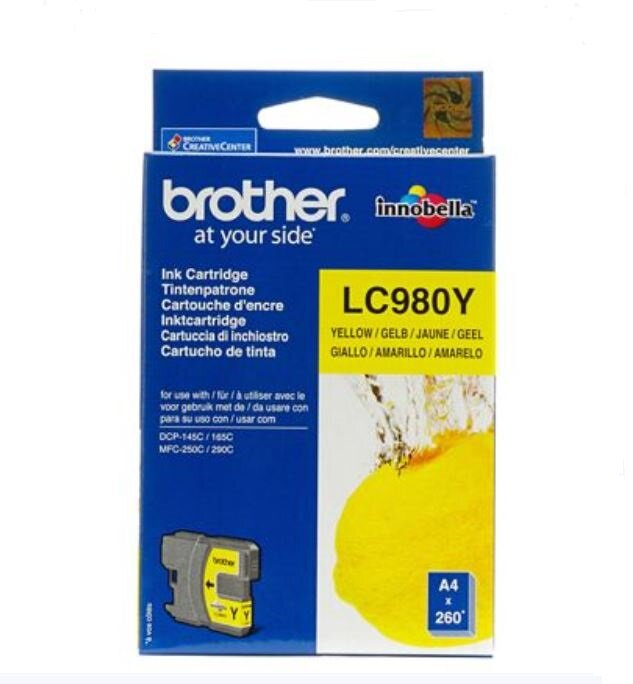 Tusz Brother LC980Y w kolorze żółtym (Yellow) w opakowaniu