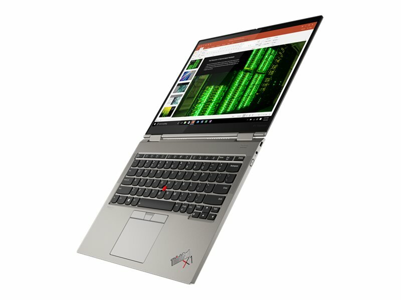 Laptop Lenovo ThinkPad X1 Titanium Yoga widok na front - rozłożony na płasko