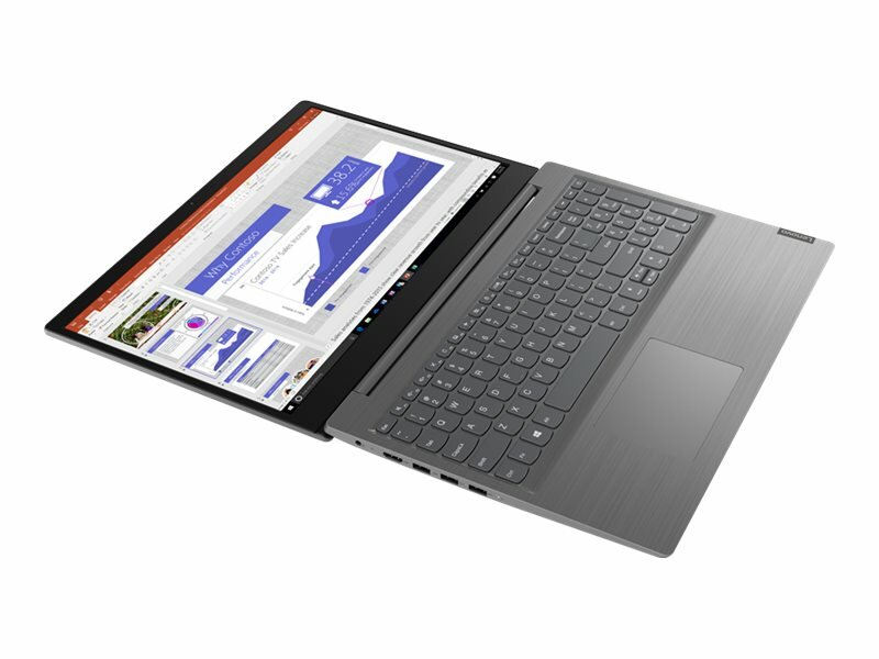 Laptop LENOVO V15-ADA 82C7005YPB | AMD Athlon Gold 3150U | 15.6 FHD | 4GB | 256GB | W10H szary widok od góry na laptopa ułożonego na płasko